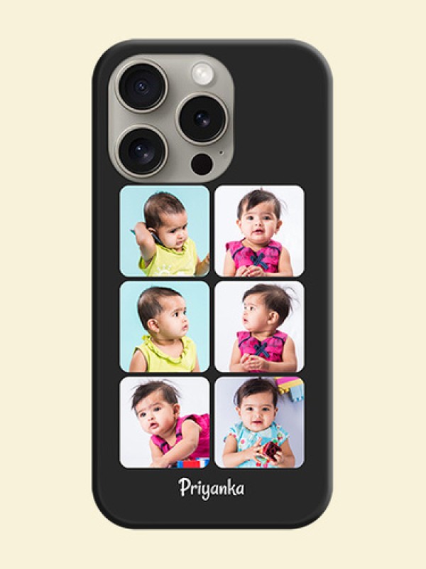 Floral Art with 6 Image Holder - Photo on Space Black Soft Matte Mobile Case - iPhone 15 Pro