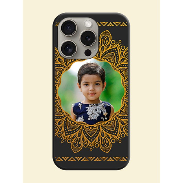 Round Image with Floral Design - Photo on Space Black Soft Matte Mobile Cover - iPhone 15 Pro Round Image with Floral Design - Photo on Space Black Soft Matte Mobile Cover - iPhone 15 Pro