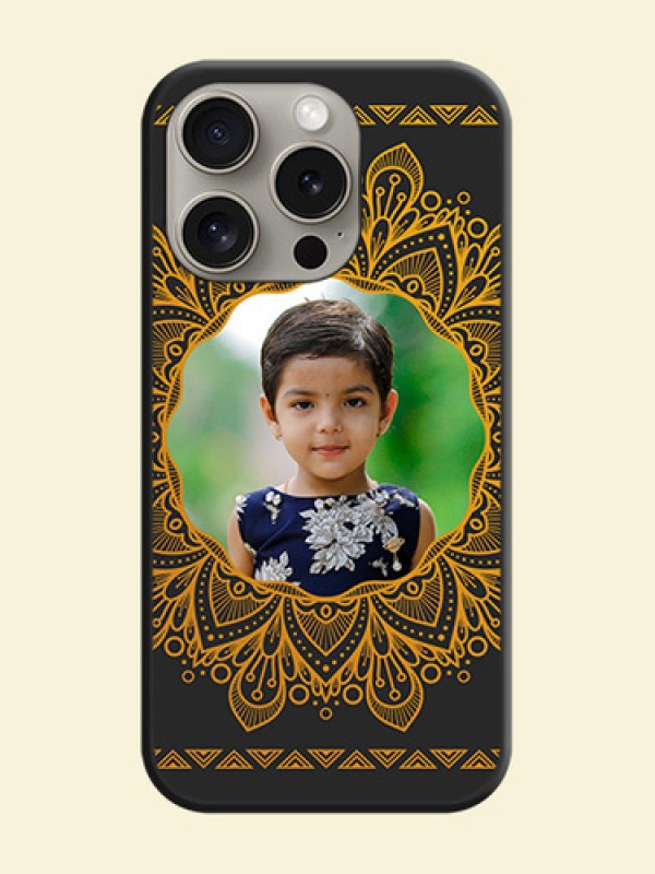 Round Image with Floral Design - Photo on Space Black Soft Matte Mobile Cover - iPhone 15 Pro