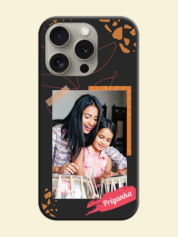 Orange Photo Frame on Space Black Custom Soft Matte Phone Back Cover - iPhone 15 Pro