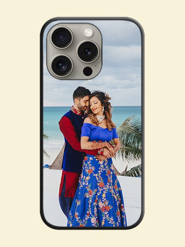 Full Single Pic Upload On Space Black Personalized Soft Matte Phone Covers - iPhone 15 Pro