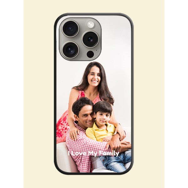 Full Single Pic Upload With Text On Space Black Personalized Soft Matte Phone Covers - iPhone 15 Pro Full Single Pic Upload With Text On Space Black Personalized Soft Matte Phone Covers - iPhone 15 Pro