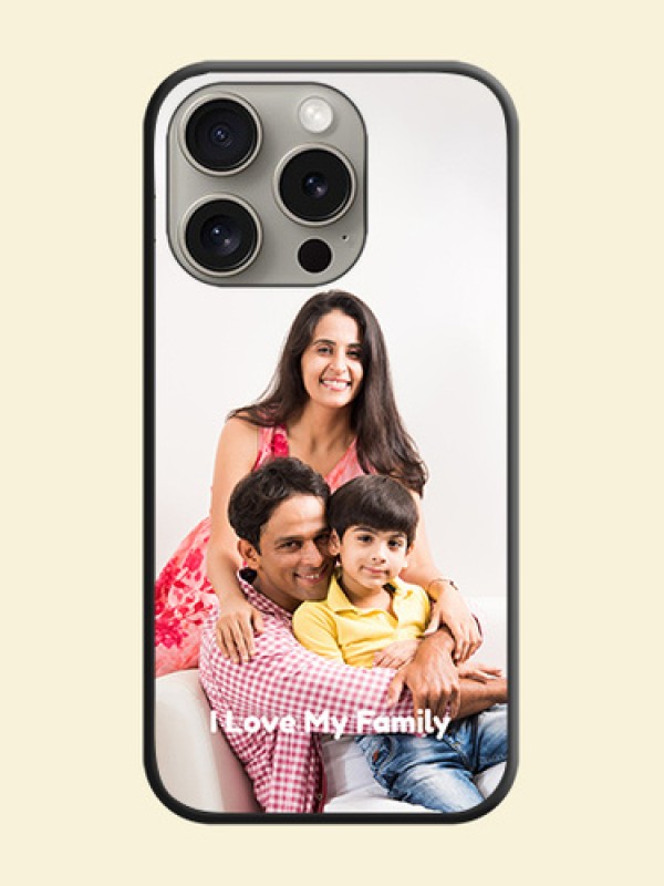 Full Single Pic Upload With Text On Space Black Personalized Soft Matte Phone Covers - iPhone 15 Pro