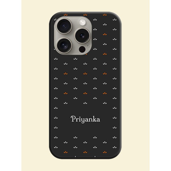 Simple Pattern With Custom Text On Space Black Personalized Soft Matte Phone Covers - iPhone 15 Pro Simple Pattern With Custom Text On Space Black Personalized Soft Matte Phone Covers - iPhone 15 Pro
