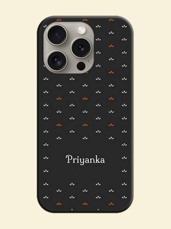Simple Pattern With Custom Text On Space Black Personalized Soft Matte Phone Covers - iPhone 15 Pro