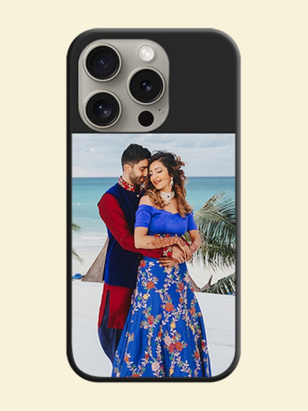 Image Upload With Space Black Color On Custom Soft Matte Mobile Back Cover - iPhone 15 Pro