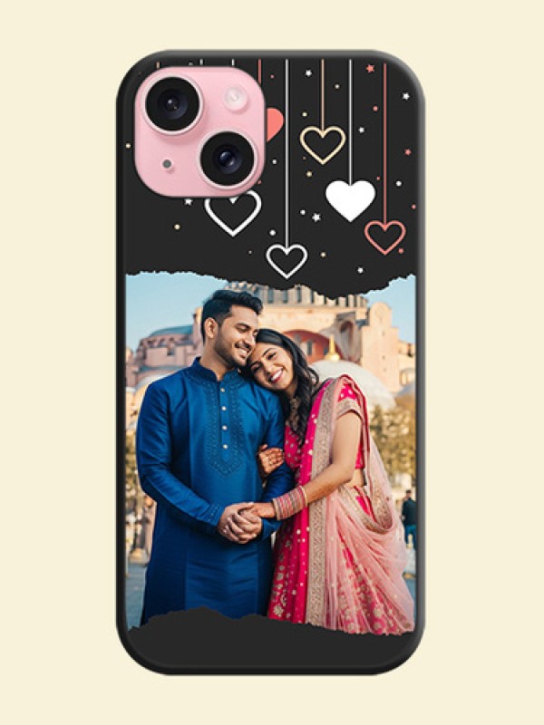 Love Hangings with Splash Wave Picture on Space Black Custom Soft Matte Phone Back Cover - iPhone 15