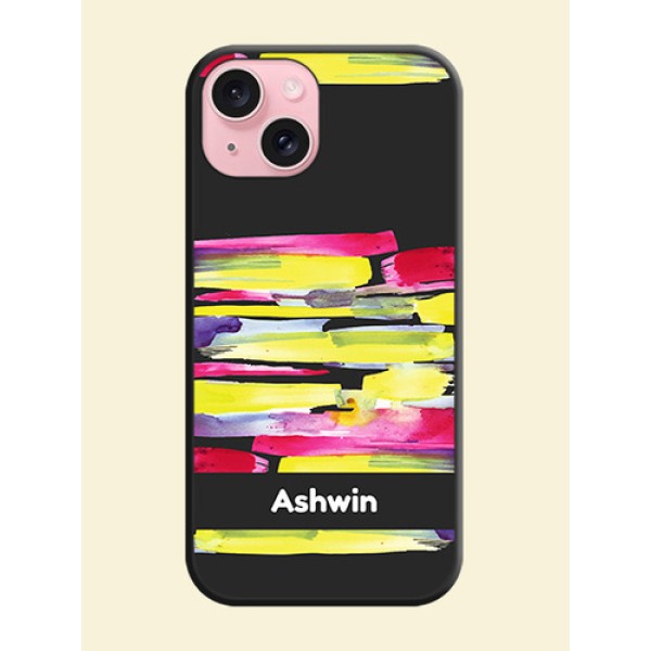 Brush Coloured on Space Black Personalized Soft Matte Phone Covers - iPhone 15 Brush Coloured on Space Black Personalized Soft Matte Phone Covers - iPhone 15