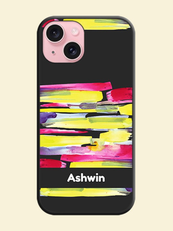 Brush Coloured on Space Black Personalized Soft Matte Phone Covers - iPhone 15