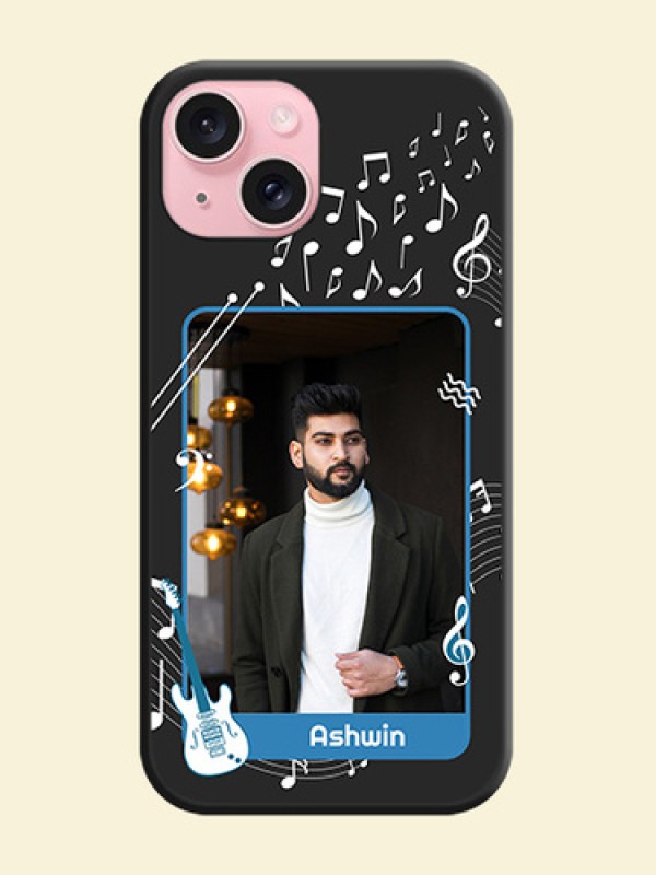 Musical Theme Design with Text - Photo on Space Black Soft Matte Mobile Case - iPhone 15