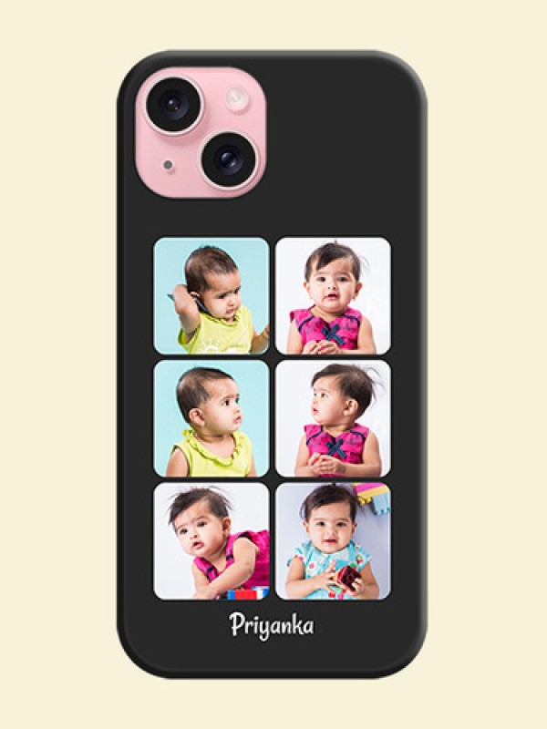 Floral Art with 6 Image Holder - Photo on Space Black Soft Matte Mobile Case - iPhone 15