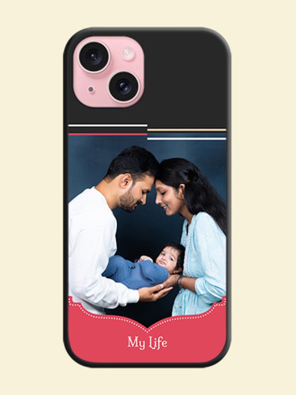Classic Plain Design with Name - Photo on Space Black Soft Matte Phone Cover - iPhone 15
