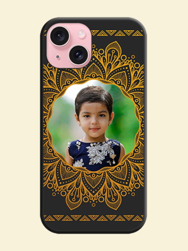Round Image with Floral Design - Photo on Space Black Soft Matte Mobile Cover - iPhone 15