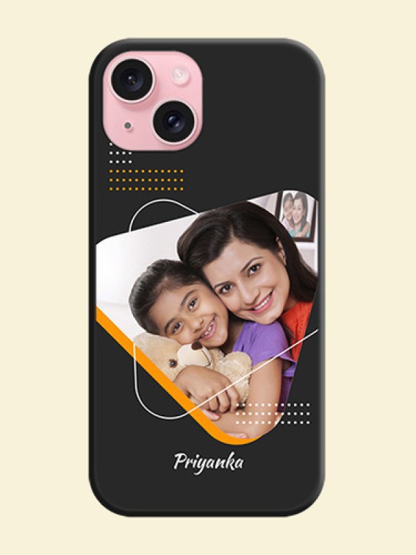 Yellow Triangle - Photo on Space Black Soft Matte Phone Cover - iPhone 15
