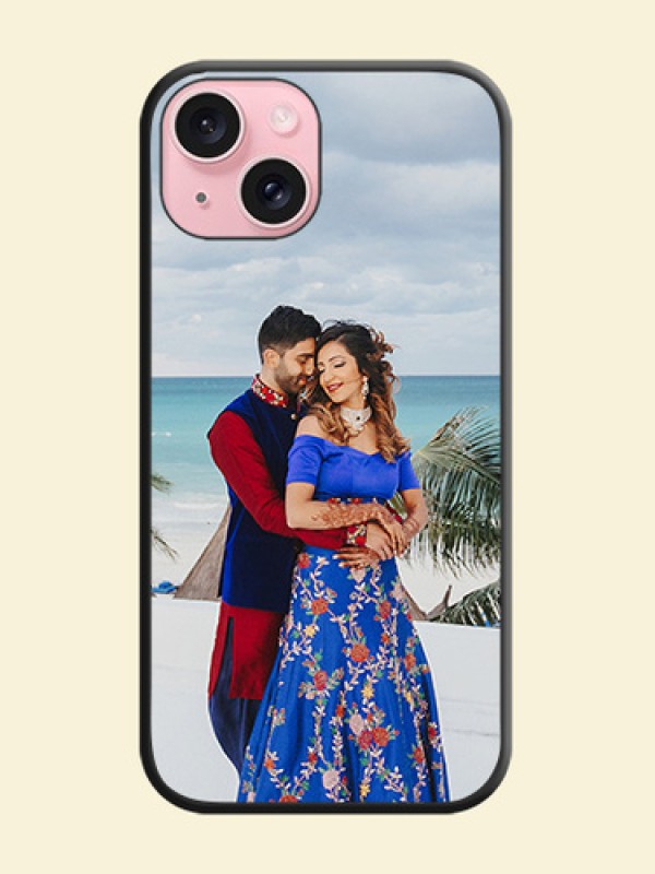 Full Single Pic Upload On Space Black Personalized Soft Matte Phone Covers - iPhone 15