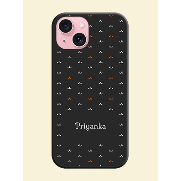Simple Pattern With Custom Text On Space Black Personalized Soft Matte Phone Covers - iPhone 15 Simple Pattern With Custom Text On Space Black Personalized Soft Matte Phone Covers - iPhone 15