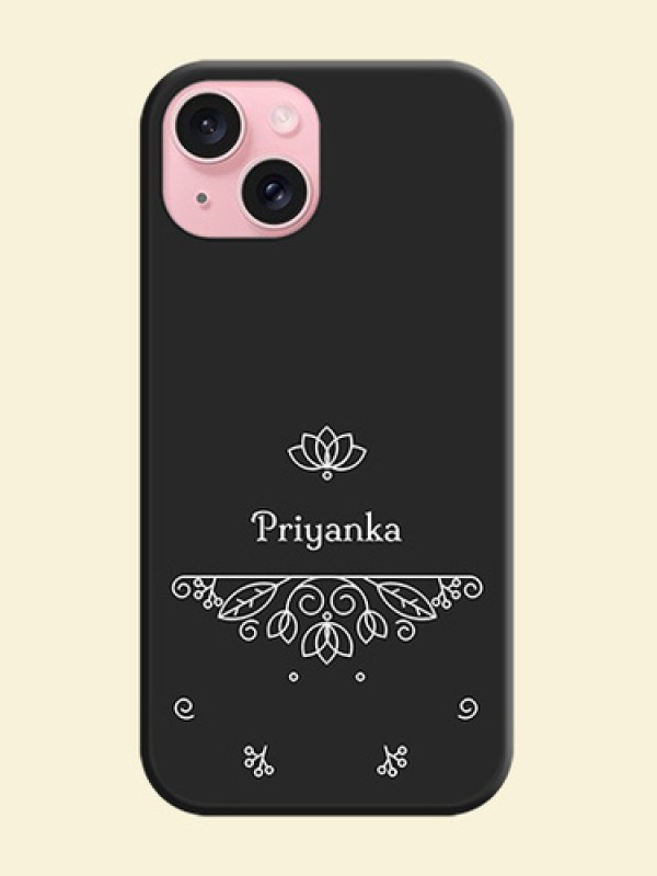 Lotus Garden Custom Text On Space Black Personalized Soft Matte Phone Covers - iPhone 15