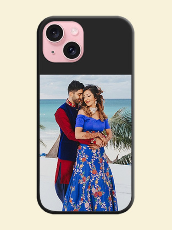 Image Upload With Space Black Color On Custom Soft Matte Mobile Back Cover - iPhone 15