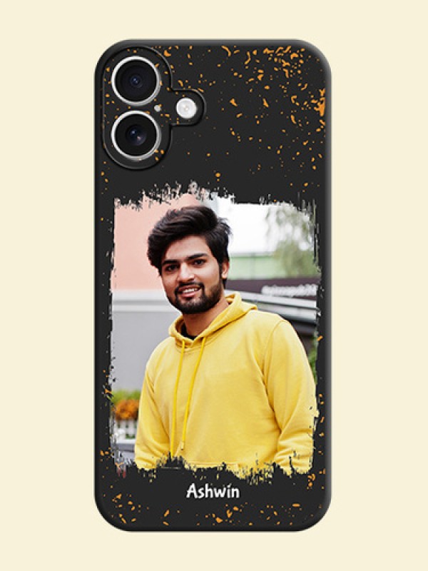 Spray Free Design on Photo On Space Black Custom Soft Matte Mobile Back Cover - iPhone 16 Plus