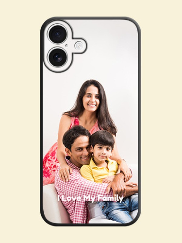 Full Single Pic Upload With Text On Space Black Custom Soft Matte Mobile Back Cover - iPhone 16 Plus