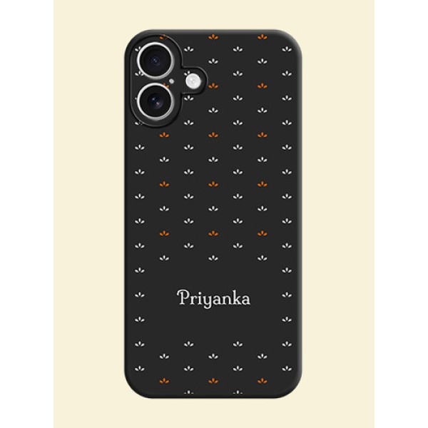 Simple Pattern With Custom Text On Space Black Custom Soft Matte Mobile Back Cover - iPhone 16 Plus Simple Pattern With Custom Text On Space Black Custom Soft Matte Mobile Back Cover - iPhone 16 Plus