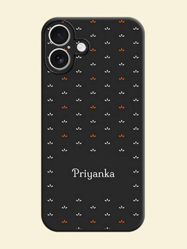 Simple Pattern With Custom Text On Space Black Custom Soft Matte Mobile Back Cover - iPhone 16 Plus