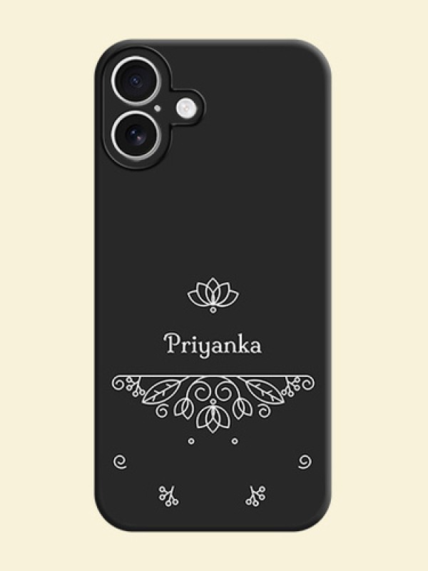 Lotus Garden Custom Text On Space Black Custom Soft Matte Mobile Back Cover - iPhone 16 Plus
