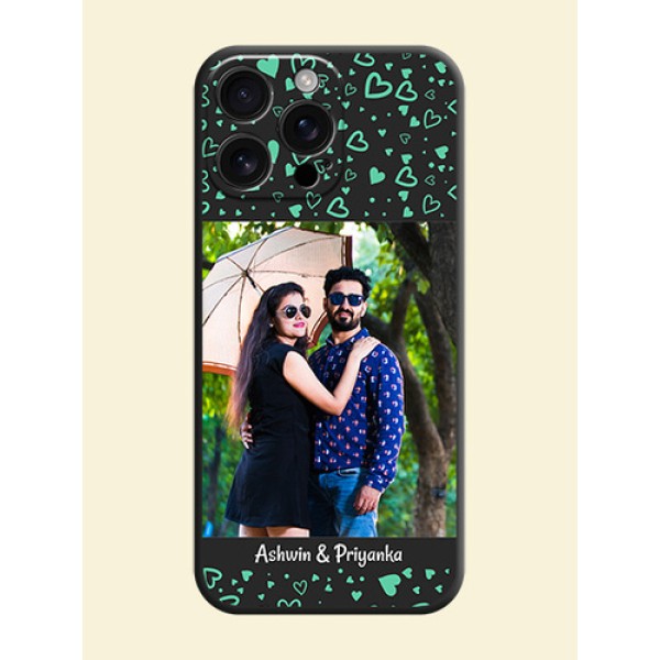 Sea Green Indefinite Love Pattern on Photo On Space Black Custom Soft Matte Mobile Back Cover - iPhone 16 Pro Max Sea Green Indefinite Love Pattern on Photo On Space Black Custom Soft Matte Mobile Back Cover - iPhone 16 Pro Max