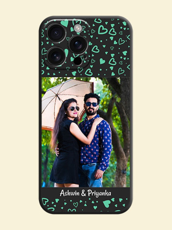 Sea Green Indefinite Love Pattern on Photo On Space Black Custom Soft Matte Mobile Back Cover - iPhone 16 Pro Max