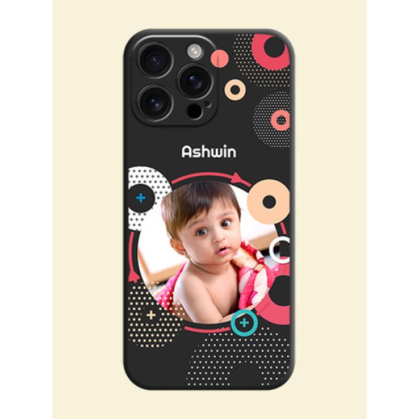 Multicoloured Round Image On Space Black Custom Soft Matte Mobile Back Cover - iPhone 16 Pro Max Multicoloured Round Image On Space Black Custom Soft Matte Mobile Back Cover - iPhone 16 Pro Max