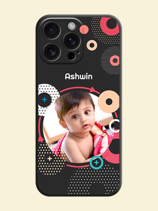 Multicoloured Round Image On Space Black Custom Soft Matte Mobile Back Cover - iPhone 16 Pro Max
