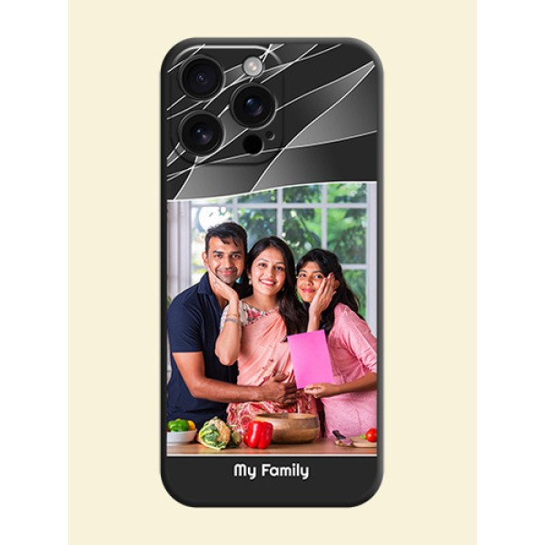 Mixed Wave Lines on Photo On Space Black Custom Soft Matte Mobile Back Cover - iPhone 16 Pro Max