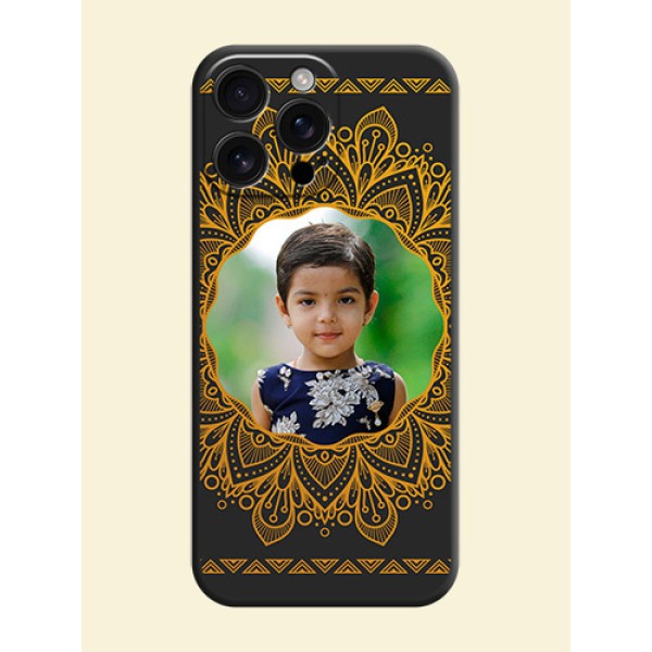 Round Image with Floral Design On Space Black Custom Soft Matte Mobile Back Cover - iPhone 16 Pro Max Round Image with Floral Design On Space Black Custom Soft Matte Mobile Back Cover - iPhone 16 Pro Max