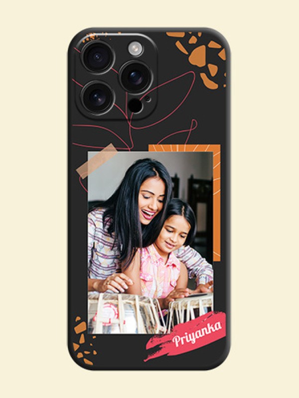 Orange Photo Frame On Space Black Custom Soft Matte Mobile Back Cover - iPhone 16 Pro Max