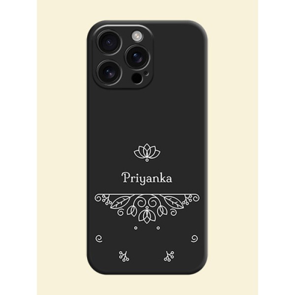 Lotus Garden Custom Text On Space Black Custom Soft Matte Mobile Back Cover - iPhone 16 Pro Max Lotus Garden Custom Text On Space Black Custom Soft Matte Mobile Back Cover - iPhone 16 Pro Max