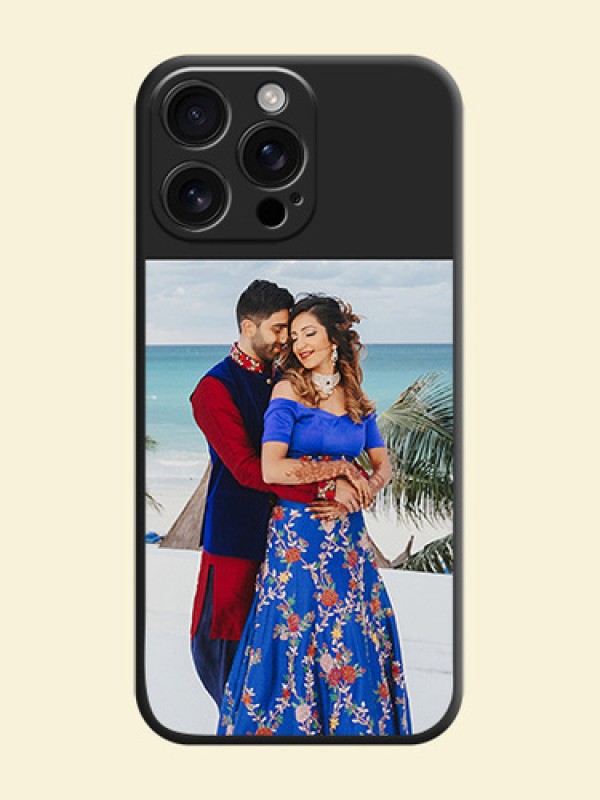 Image Upload With Space Black Color On Custom Soft Matte Mobile Back Cover - iPhone 16 Pro Max