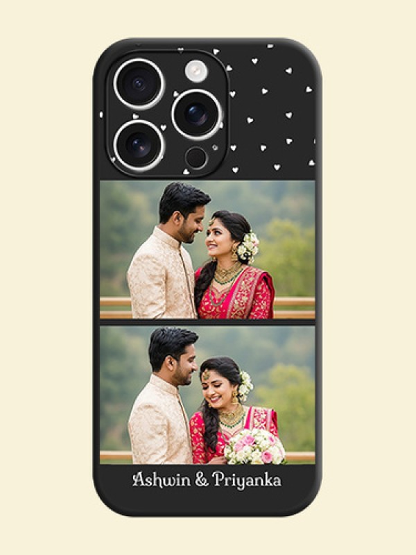 Miniature Love Symbols with Name On Space Black Custom Soft Matte Mobile Back Cover - iPhone 16 Pro
