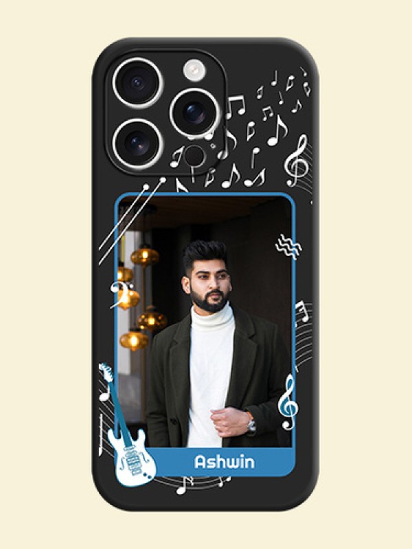 Musical Theme Design with Text on Photo On Space Black Custom Soft Matte Mobile Back Cover - iPhone 16 Pro