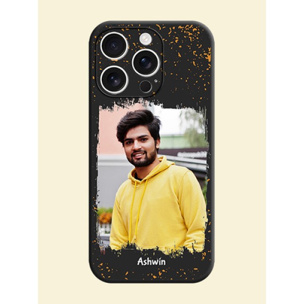Spray Free Design on Photo On Space Black Custom Soft Matte Mobile Back Cover - iPhone 16 Pro