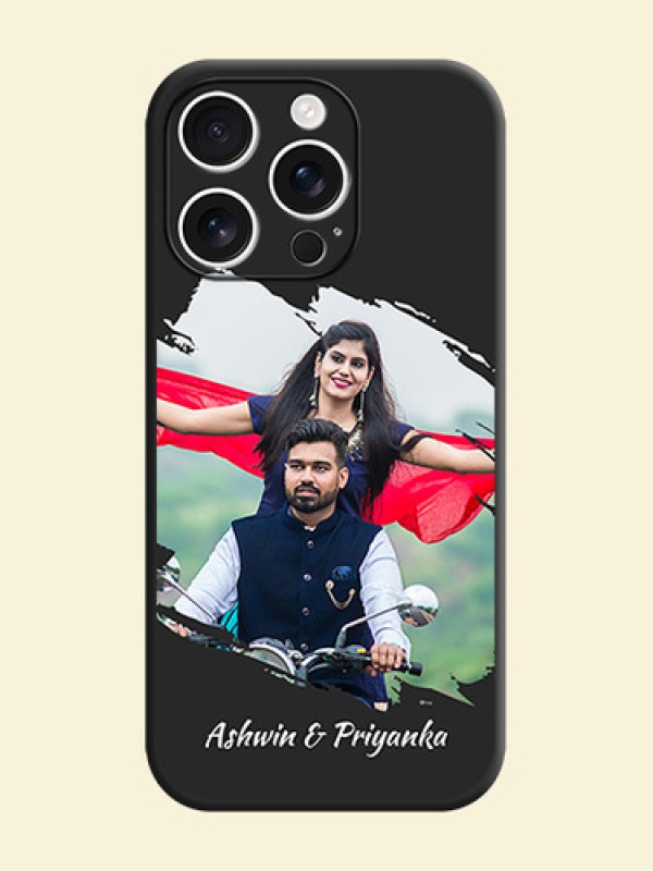 Grunge Brush Strokes on Photo On Space Black Custom Soft Matte Mobile Back Cover - iPhone 16 Pro