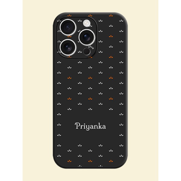 Simple Pattern With Custom Text On Space Black Custom Soft Matte Mobile Back Cover - iPhone 16 Pro Simple Pattern With Custom Text On Space Black Custom Soft Matte Mobile Back Cover - iPhone 16 Pro