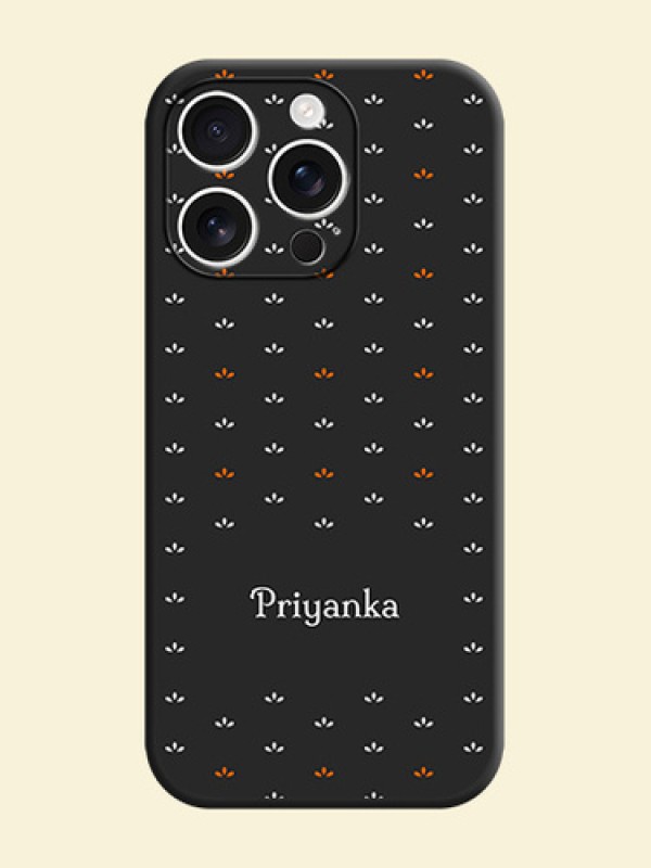 Simple Pattern With Custom Text On Space Black Custom Soft Matte Mobile Back Cover - iPhone 16 Pro