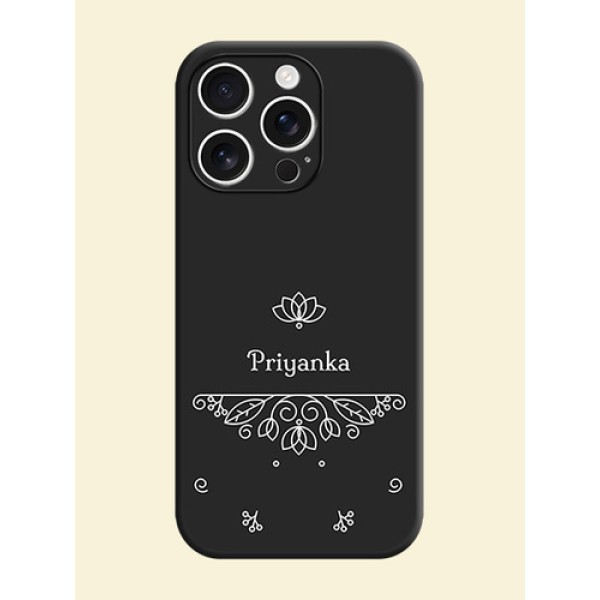 Lotus Garden Custom Text On Space Black Custom Soft Matte Mobile Back Cover - iPhone 16 Pro Lotus Garden Custom Text On Space Black Custom Soft Matte Mobile Back Cover - iPhone 16 Pro