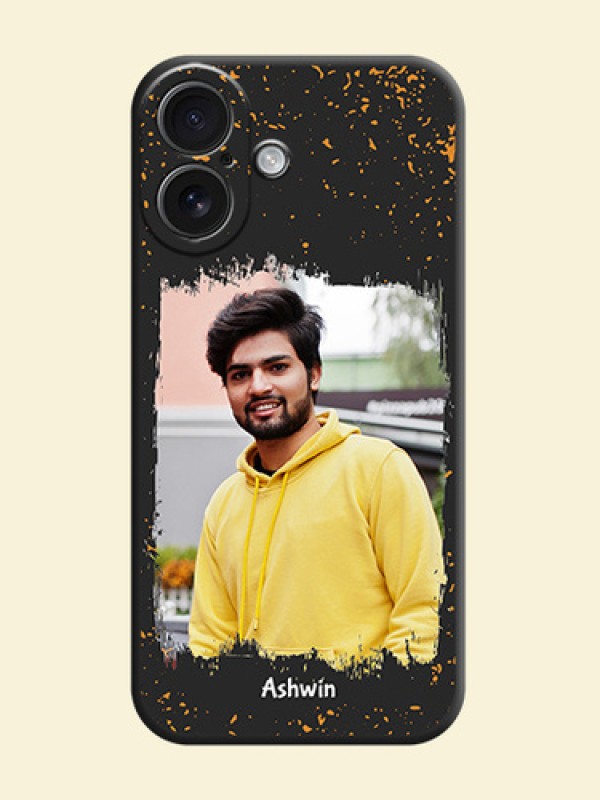 Spray Free Design on Photo On Space Black Custom Soft Matte Mobile Back Cover - iPhone 16