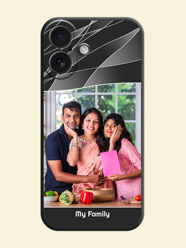 Mixed Wave Lines on Photo On Space Black Custom Soft Matte Mobile Back Cover - iPhone 16