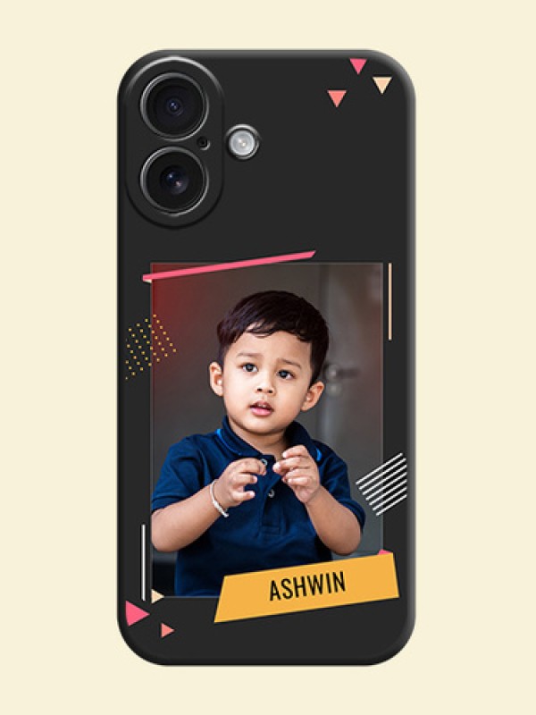 Photo Frame with Triangle Small Dots on Photo On Space Black Custom Soft Matte Mobile Back Cover - iPhone 16
