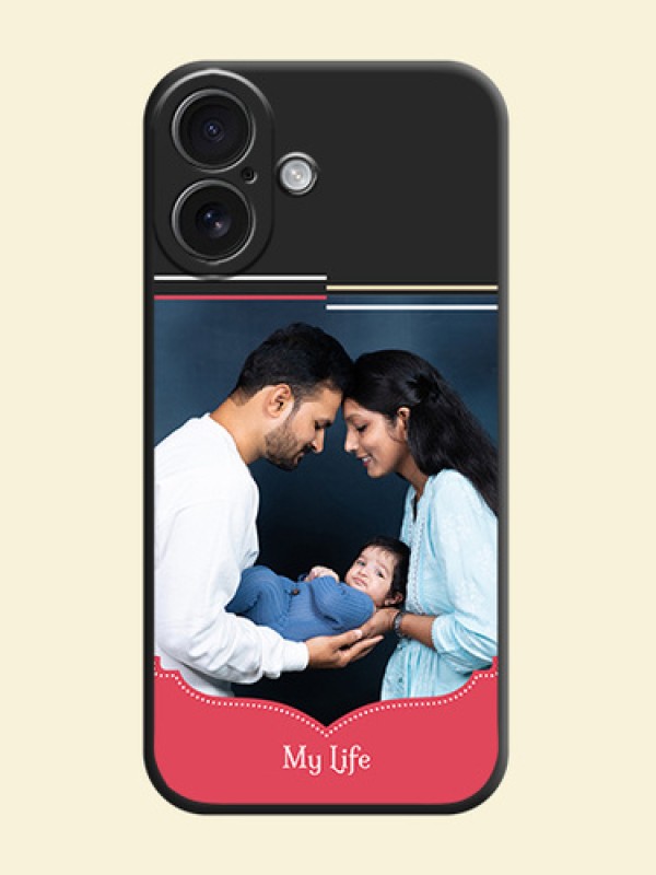 Classic Plain Design with Name On Space Black Custom Soft Matte Mobile Back Cover - iPhone 16