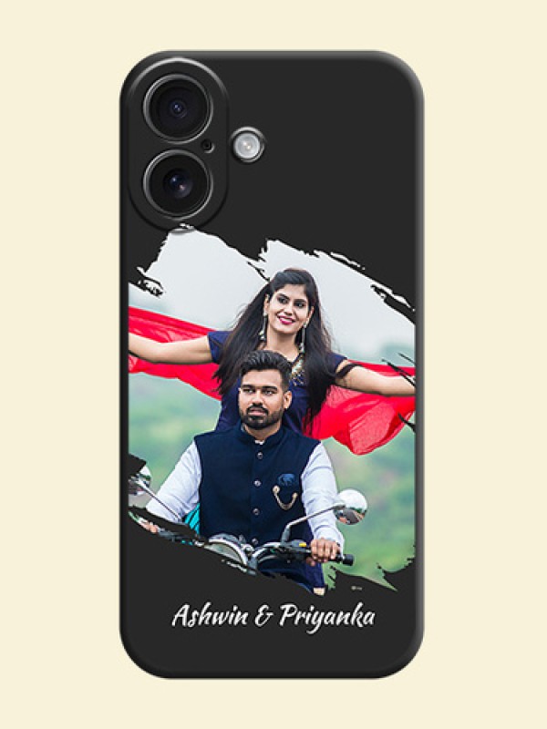 Grunge Brush Strokes on Photo On Space Black Custom Soft Matte Mobile Back Cover - iPhone 16