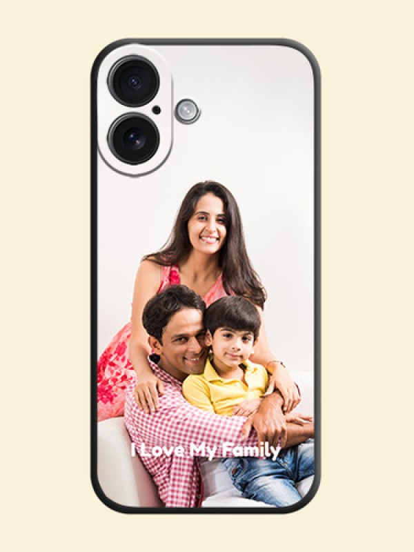 Full Single Pic Upload With Text On Space Black Custom Soft Matte Mobile Back Cover - iPhone 16