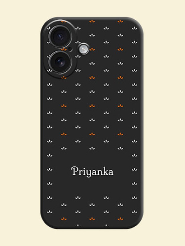 Simple Pattern With Custom Text On Space Black Custom Soft Matte Mobile Back Cover - iPhone 16